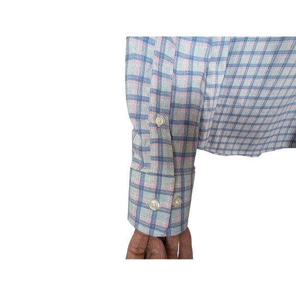 Johnnie-O Shirt Mens Size Small‎ Blue Button Up Performance stretch breathable - Picture 5 of 13